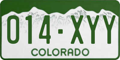 CO license plate 014XYY