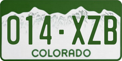CO license plate 014XZB