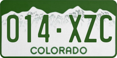 CO license plate 014XZC