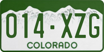 CO license plate 014XZG