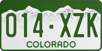 CO license plate 014XZK
