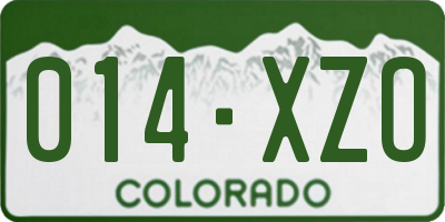 CO license plate 014XZO