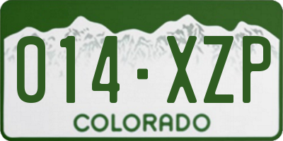 CO license plate 014XZP