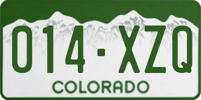 CO license plate 014XZQ