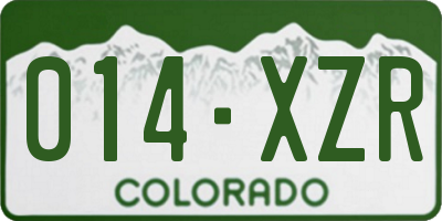 CO license plate 014XZR