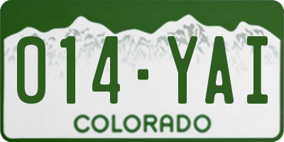 CO license plate 014YAI