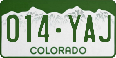 CO license plate 014YAJ