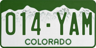CO license plate 014YAM