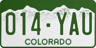CO license plate 014YAU