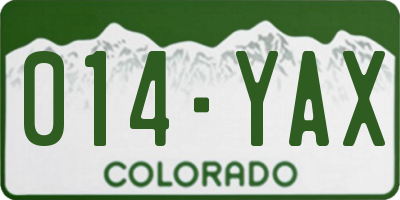 CO license plate 014YAX