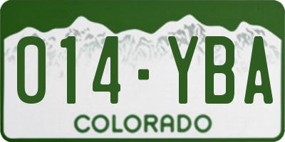 CO license plate 014YBA