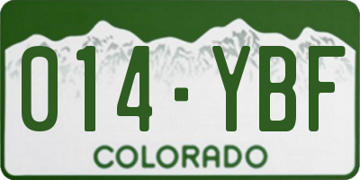 CO license plate 014YBF