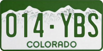 CO license plate 014YBS