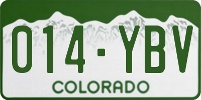 CO license plate 014YBV