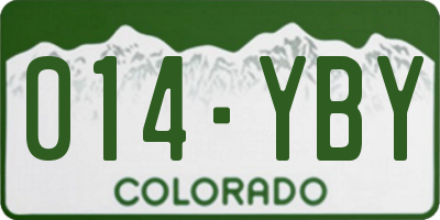 CO license plate 014YBY
