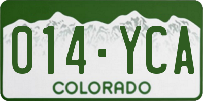 CO license plate 014YCA