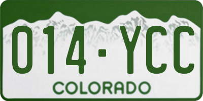 CO license plate 014YCC