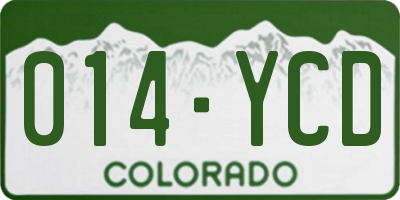 CO license plate 014YCD