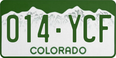 CO license plate 014YCF