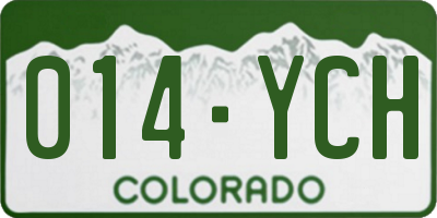 CO license plate 014YCH