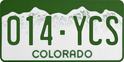 CO license plate 014YCS