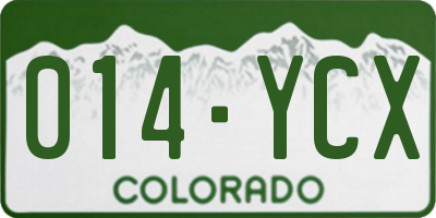 CO license plate 014YCX