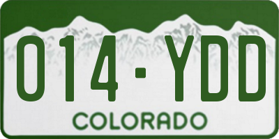 CO license plate 014YDD