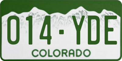 CO license plate 014YDE