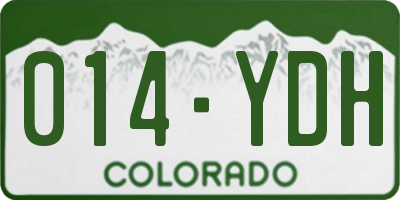 CO license plate 014YDH