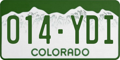CO license plate 014YDI