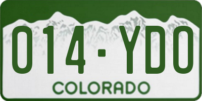 CO license plate 014YDO