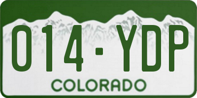 CO license plate 014YDP
