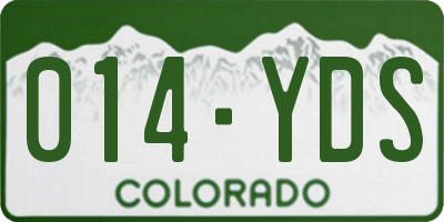 CO license plate 014YDS