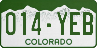 CO license plate 014YEB