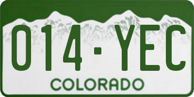CO license plate 014YEC
