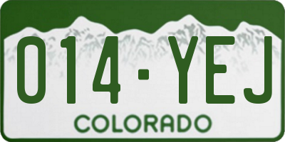 CO license plate 014YEJ