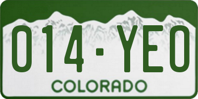 CO license plate 014YEO