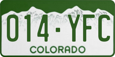 CO license plate 014YFC