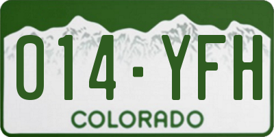 CO license plate 014YFH