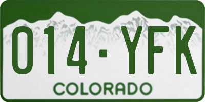 CO license plate 014YFK