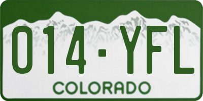 CO license plate 014YFL
