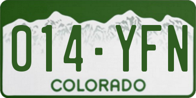 CO license plate 014YFN