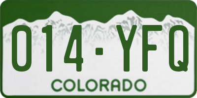 CO license plate 014YFQ