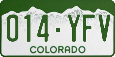 CO license plate 014YFV