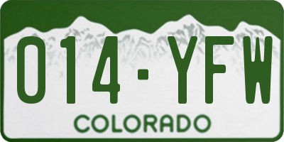 CO license plate 014YFW