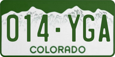 CO license plate 014YGA