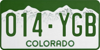 CO license plate 014YGB
