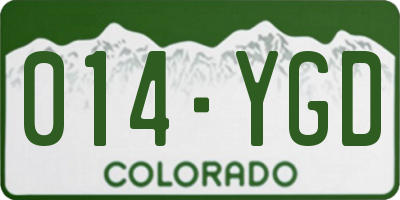 CO license plate 014YGD