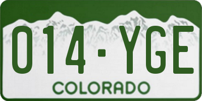 CO license plate 014YGE
