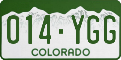 CO license plate 014YGG